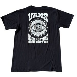 Vans Good Fortune 66 T-Shirt Black & White Cosmic Eye Cotton Classic Fit Medium